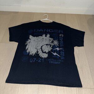 Travis Scott Cactus Jack For Fragment Danger T-Shirt Dark Blue